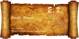 Redl Keve névjegykártya